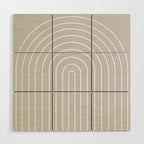 Minimal Arch XLVI Light Grey Modern Geometric Lines Wood Wall Art Gallery Image 1