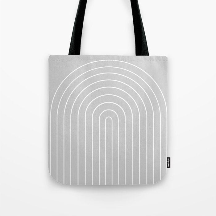 Minimal Arch XLVI Light Grey Modern Geometric Lines Tote Bag Gallery Image 1