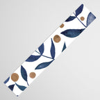 Watercolor berries and branches - indigo and beige Table Runner Gallery Image 3