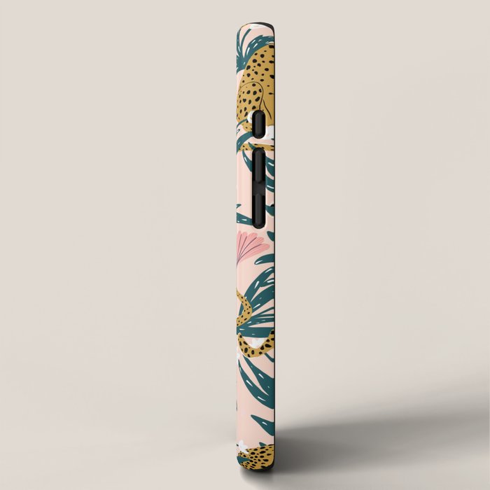 Cheetah jungle print on blush pink  iPhone Case Gallery Image 2