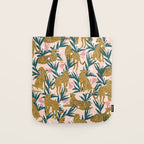 Cheetah jungle print on blush pink  Tote Bag Gallery Image 1