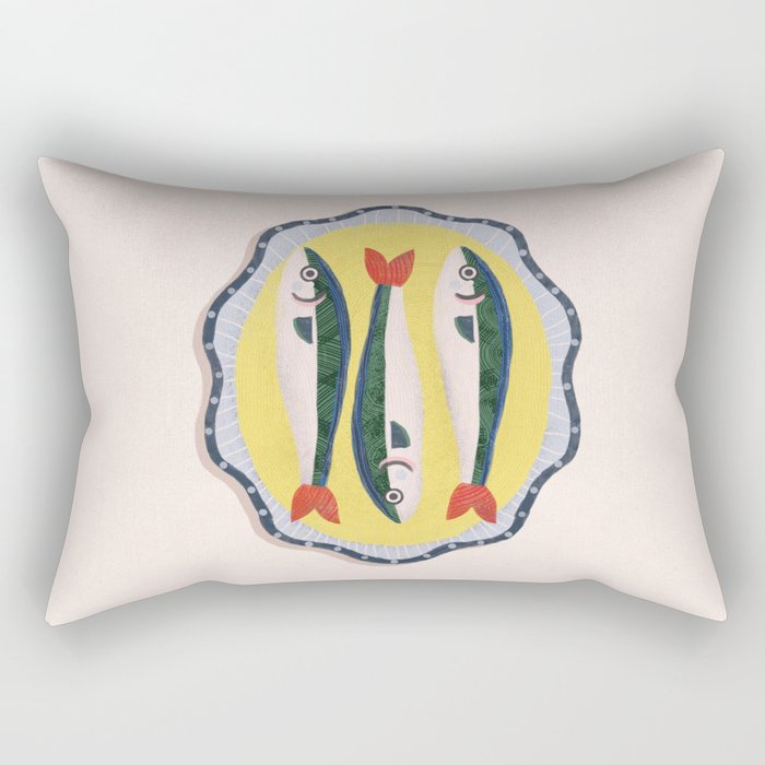 Fish On A Plate Rectangular Pillow Gallery Image 2