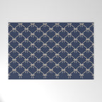 Bows & Ribbons Pattern XLII Dark Navy Blue Welcome Mat Gallery Image 1
