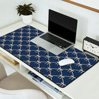 Bows & Ribbons Pattern XLII Dark Navy Blue Desk Mat Gallery Image 2