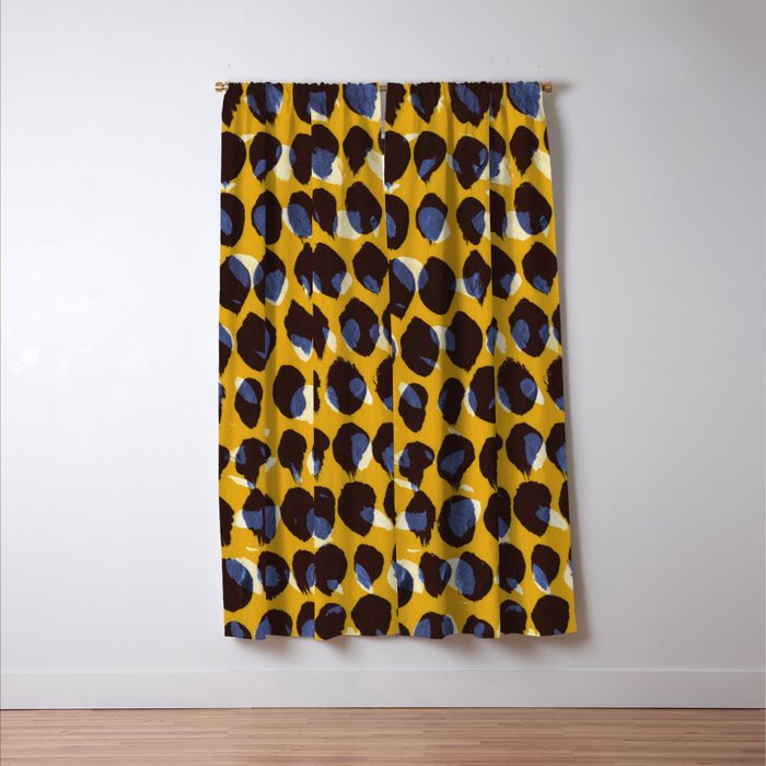 Pure Strokes #1 / Yellow & Blue Pattern Window Curtain Gallery Image 3