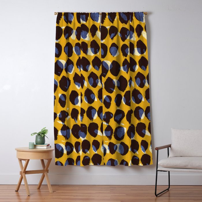 Pure Strokes #1 / Yellow & Blue Pattern Window Curtain Gallery Image 5