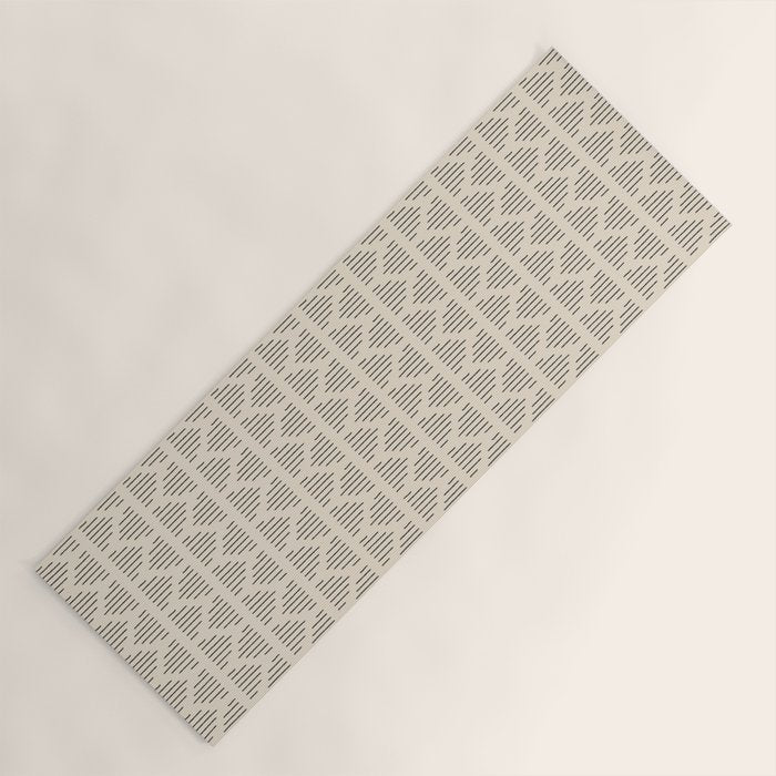 Modern Mudcloth 3, Black on Cream Yoga Mat