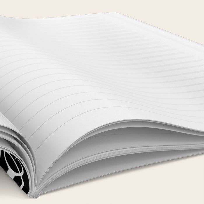 Abstract black and white line doodle pattern Notebook Gallery Image 2