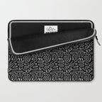 Abstract black and white line doodle pattern Laptop Sleeve Gallery Image 2