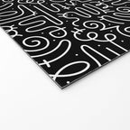 Abstract black and white line doodle pattern Welcome Mat Gallery Image 2