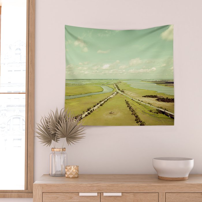 Low Country Aerial Landscape Wall Tapestry Gallery Image 2