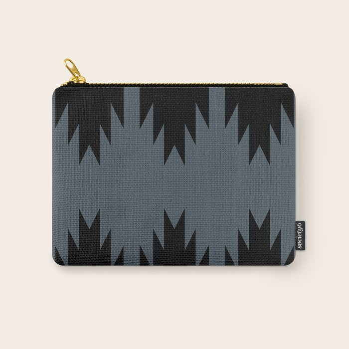 Geometric Southwestern Minimalism - Neutral Blue Carry All Pouch Gallery Image 1