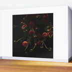 Flower Photography - Red Flowers - Dahlias - Elegant Dark Dramatic Floral print Wall Mural Gallery Image 2