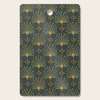 Retro Art Deco Pattern Gold On Green Velvet Cutting Board Gallery Image 1