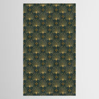 Retro Art Deco Pattern Gold On Green Velvet Tablecloth Gallery Image 2