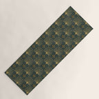 Retro Art Deco Pattern Gold On Green Velvet Yoga Mat Gallery Image 1