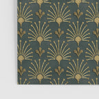 Retro Art Deco Pattern Gold On Green Velvet Poster Gallery Image 3