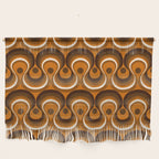 Brown, Orange and Ivory Wavy Lines Retro Pattern Wall Hanging Gallery Image 1