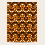 Brown, Orange and Ivory Wavy Lines Retro Pattern Poster Gallery Image 4