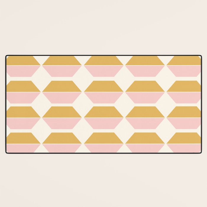 Zola Pattern Shapes - Sunrise Pink and Orange Desk Mat Gallery Image 3