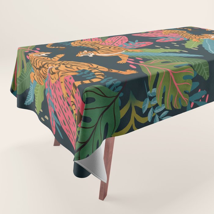 Jungle Cats - Roaring Tigers Tablecloth Gallery Image 1
