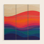 Sacred Geometric Waves: Retro 80s Edition Wood Wall Art Gallery Image 1