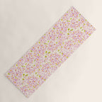 Pink brush stroke flowers Yoga Mat Gallery Image 1