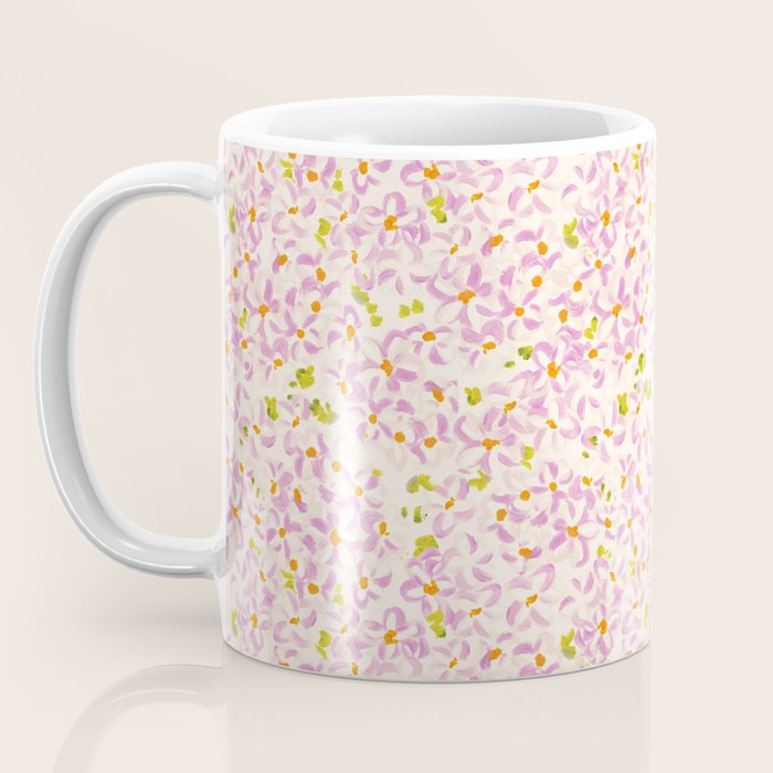 Pink brush stroke flowers Coffee Mug Gallery Image 3