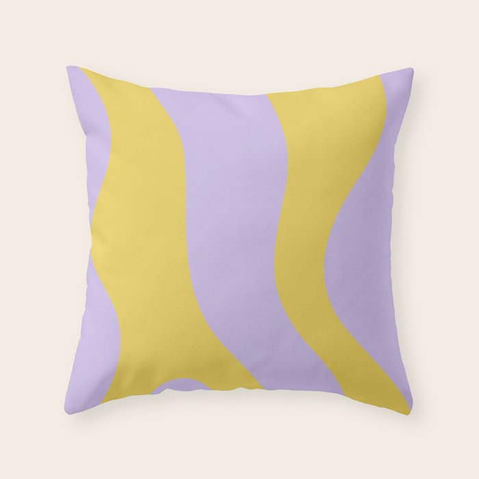 Wavy Land - Lime & Lilac Throw Pillow Gallery Image 1
