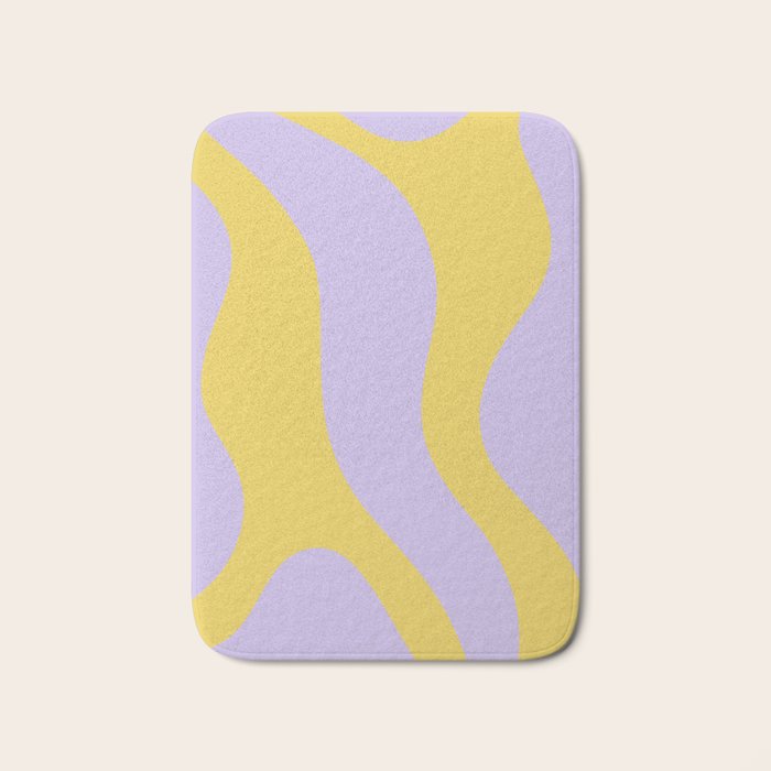 Wavy Land - Lime & Lilac Bath Mat Gallery Image 1
