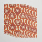 Mid Century Modern Atomic Drops Retro Pattern in Midcentury Burnt Orange and Beige Wrapping Paper Gallery Image 3