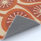 Mid Century Modern Atomic Drops Retro Pattern in Midcentury Burnt Orange and Beige Rug Gallery Image 4