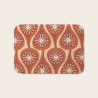 Mid Century Modern Atomic Drops Retro Pattern in Midcentury Burnt Orange and Beige Bath Mat Gallery Image 1