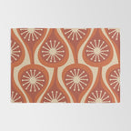 Mid Century Modern Atomic Drops Retro Pattern in Midcentury Burnt Orange and Beige Rug Gallery Image 2