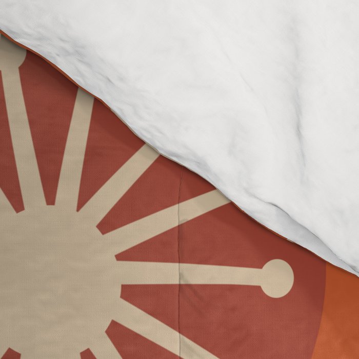Mid Century Modern Atomic Drops Retro Pattern in Midcentury Burnt Orange and Beige Comforter Gallery Image 4