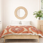 Mid Century Modern Atomic Drops Retro Pattern in Midcentury Burnt Orange and Beige Duvet Cover Gallery Image 3