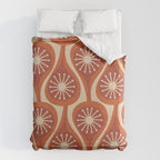 Mid Century Modern Atomic Drops Retro Pattern in Midcentury Burnt Orange and Beige Duvet Cover Gallery Image 6