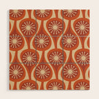 Mid Century Modern Atomic Drops Retro Pattern in Midcentury Burnt Orange and Beige Wood Wall Art Gallery Image 1