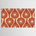 Mid Century Modern Atomic Drops Retro Pattern in Midcentury Burnt Orange and Beige Tablecloth Gallery Image 2