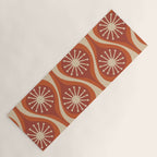 Mid Century Modern Atomic Drops Retro Pattern in Midcentury Burnt Orange and Beige Yoga Mat Gallery Image 1