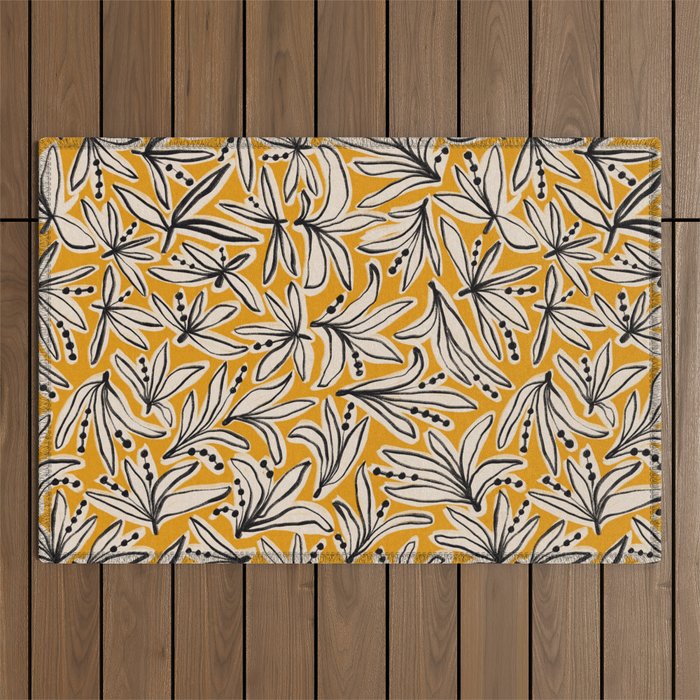 Lily Flower Pattern #2 Outdoor Rug Gallery Image 1