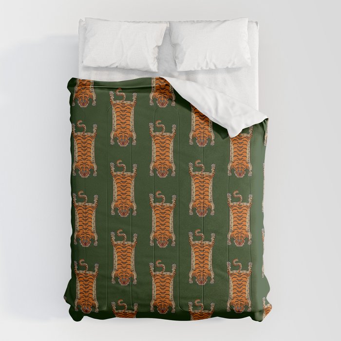 TIBETAN TIGER RUG-green Comforter Gallery Image 6