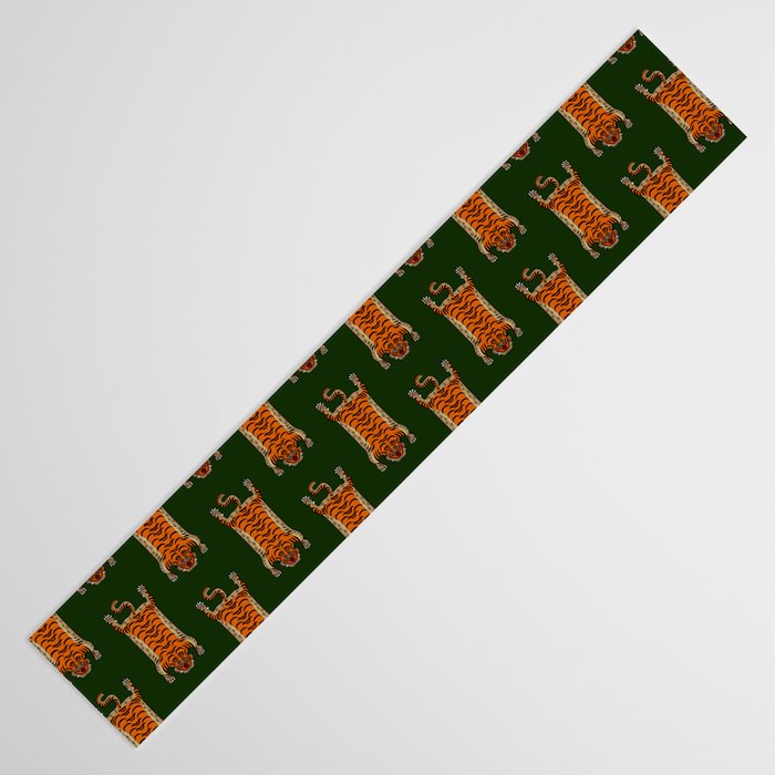 TIBETAN TIGER RUG-green Table Runner Gallery Image 3