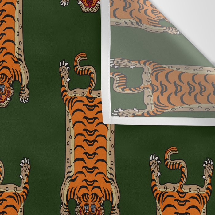 TIBETAN TIGER RUG-green Wall Tapestry Gallery Image 3