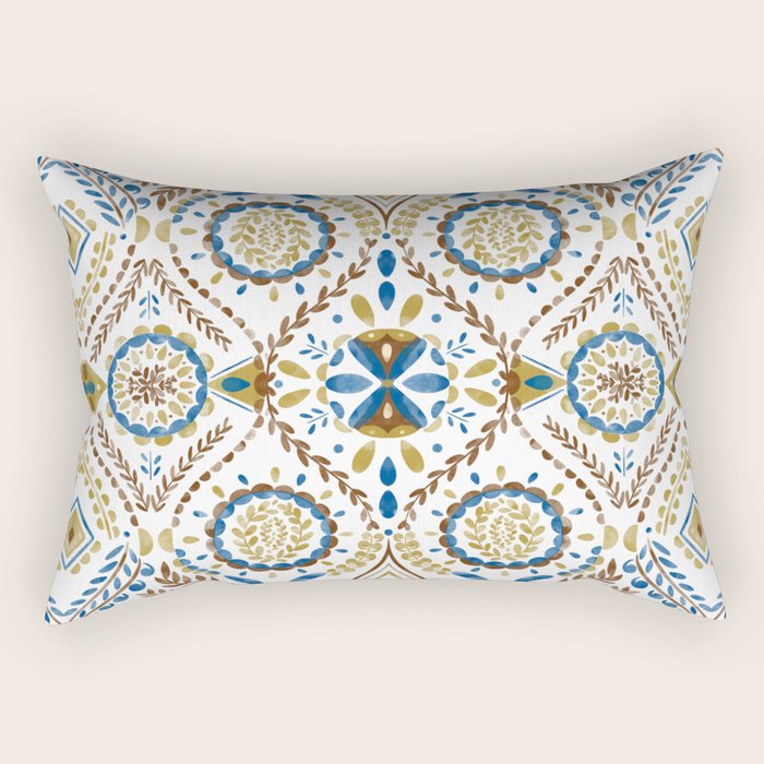 Artisan Tile Essence Flowery Rectangular Pillow Gallery Image 2