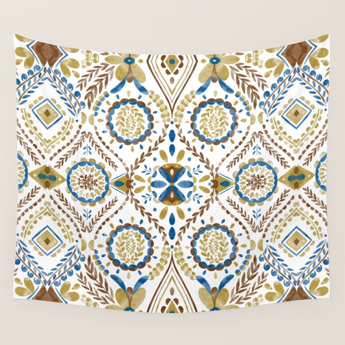 Artisan Tile Essence Flowery Wall Tapestry Gallery Image 1