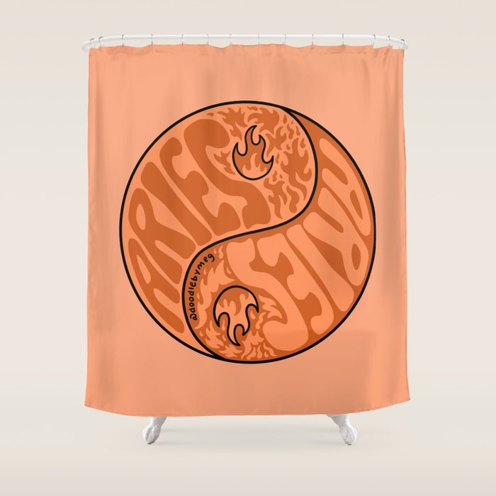 Aries Yin Yang Shower Curtain Gallery Image 1