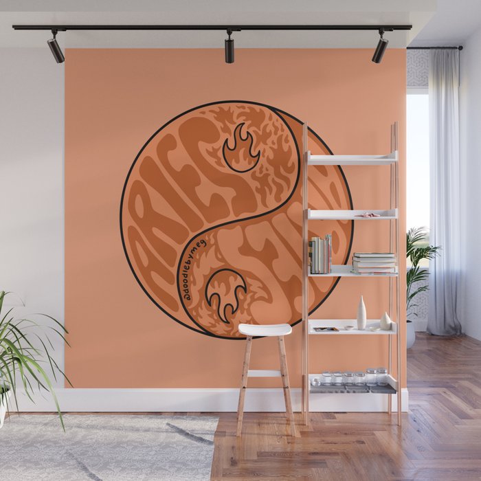 Aries Yin Yang Wall Mural Gallery Image 1