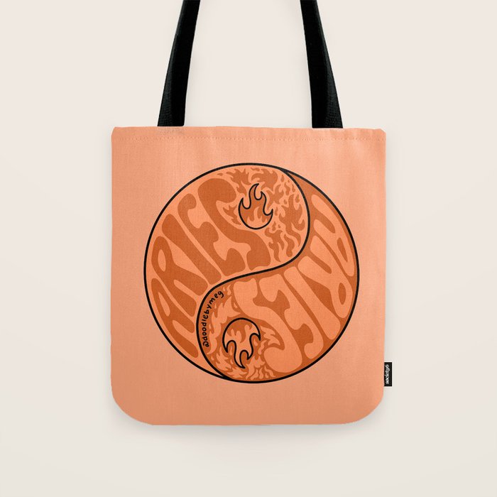 Aries Yin Yang Tote Bag Gallery Image 1