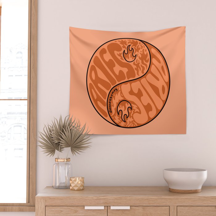 Aries Yin Yang Wall Tapestry Gallery Image 2